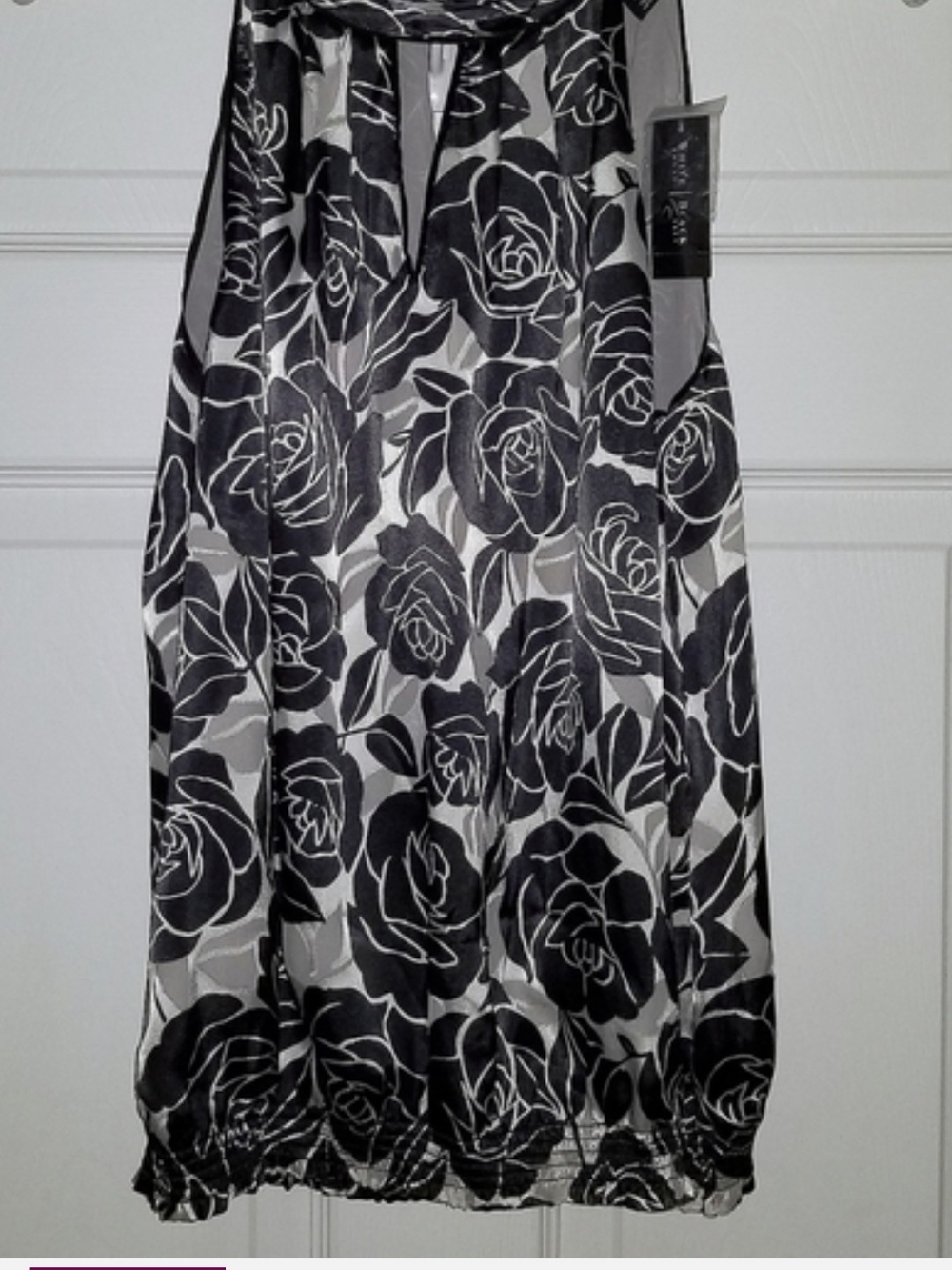 Floral Black and White A-Line Women’s Blouse